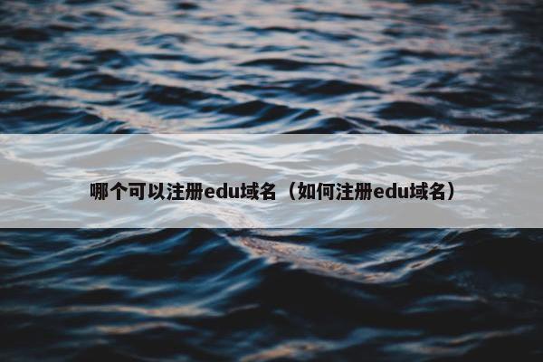 哪个可以注册edu域名（如何注册edu域名）