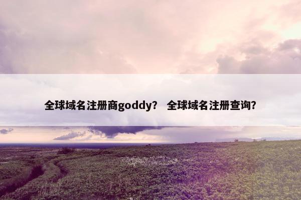 全球域名注册商goddy？ 全球域名注册查询？