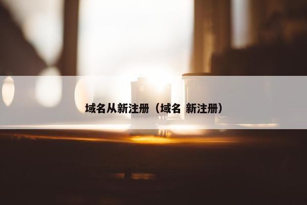 域名从新注册（域名 新注册）