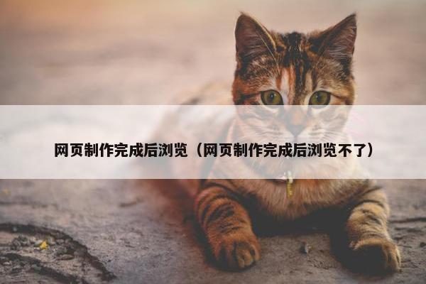 网页制作完成后浏览（网页制作完成后浏览不了）