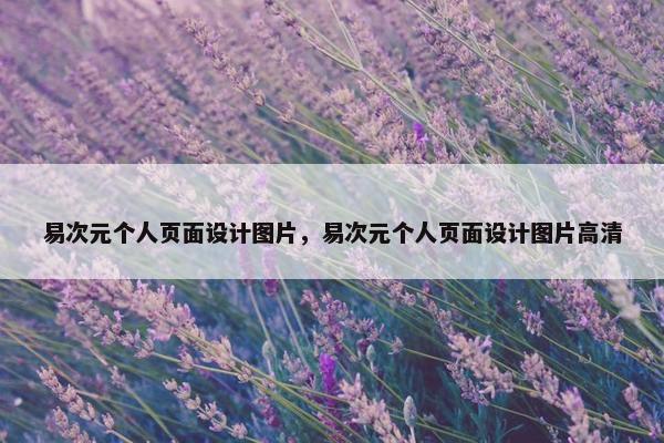 易次元个人页面设计图片，易次元个人页面设计图片高清