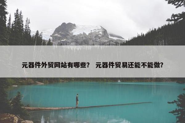 元器件外贸网站有哪些？ 元器件贸易还能不能做？