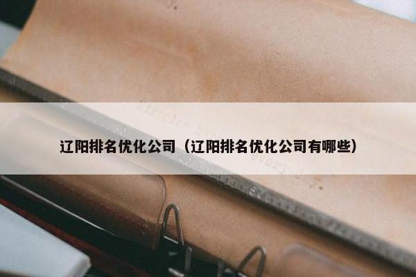 辽阳排名优化公司（辽阳排名优化公司有哪些）
