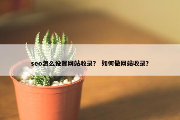 seo怎么设置网站收录？ 如何做网站收录？