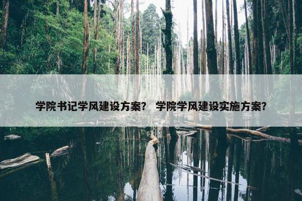学院书记学风建设方案？ 学院学风建设实施方案？