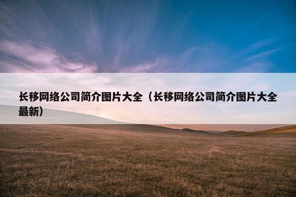 长移网络公司简介图片大全（长移网络公司简介图片大全最新）