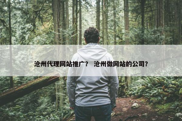 沧州代理网站推广？ 沧州做网站的公司？