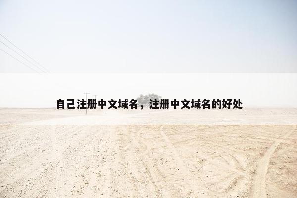 自己注册中文域名，注册中文域名的好处