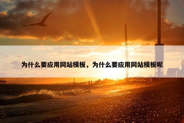 为什么要应用网站模板，为什么要应用网站模板呢