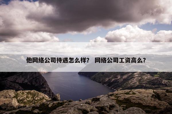 他网络公司待遇怎么样？ 网络公司工资高么？