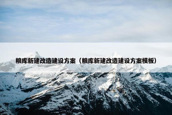 粮库新建改造建设方案（粮库新建改造建设方案模板）