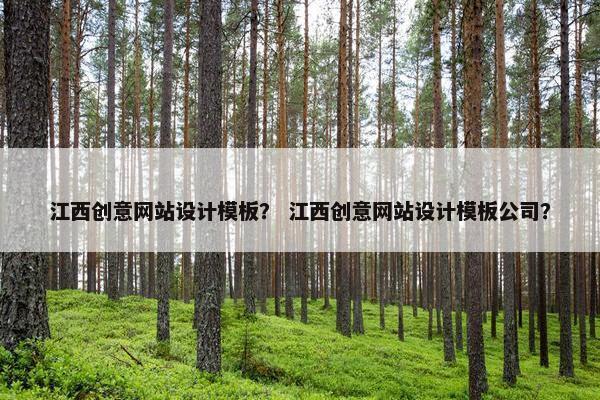 江西创意网站设计模板？ 江西创意网站设计模板公司？