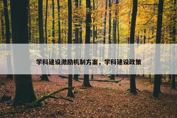学科建设激励机制方案，学科建设政策
