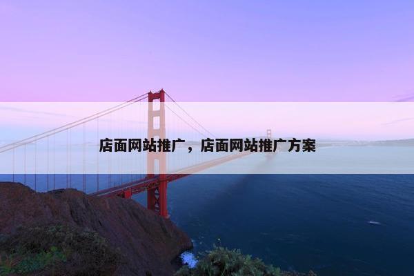 店面网站推广，店面网站推广方案