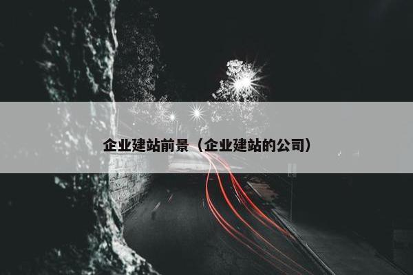 企业建站前景（企业建站的公司）