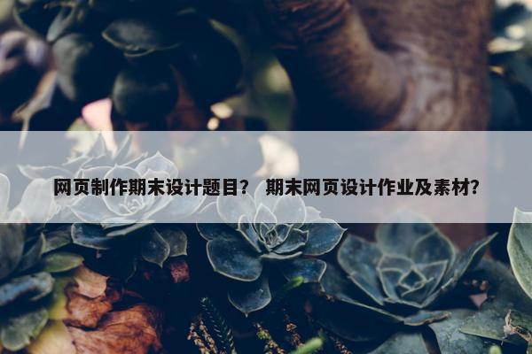 网页制作期末设计题目？ 期末网页设计作业及素材？