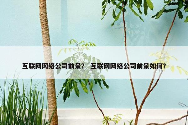 互联网网络公司前景？ 互联网网络公司前景如何？
