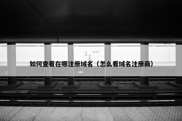 如何查看在哪注册域名（怎么看域名注册商）