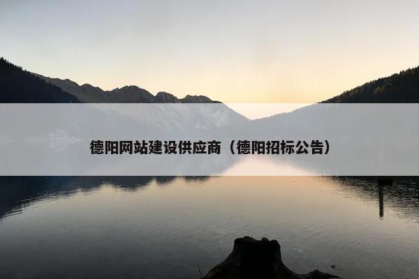 德阳网站建设供应商（德阳招标公告）