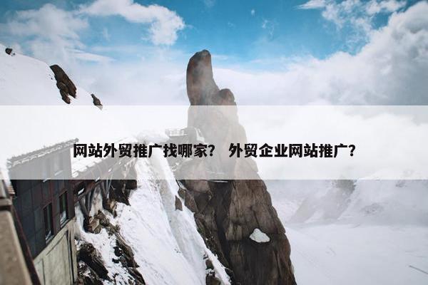 网站外贸推广找哪家？ 外贸企业网站推广？
