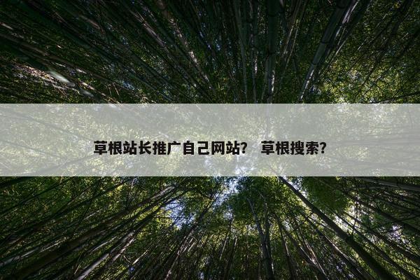草根站长推广自己网站？ 草根搜索？