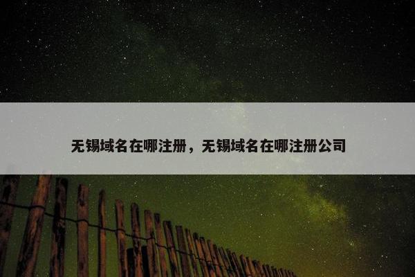无锡域名在哪注册，无锡域名在哪注册公司