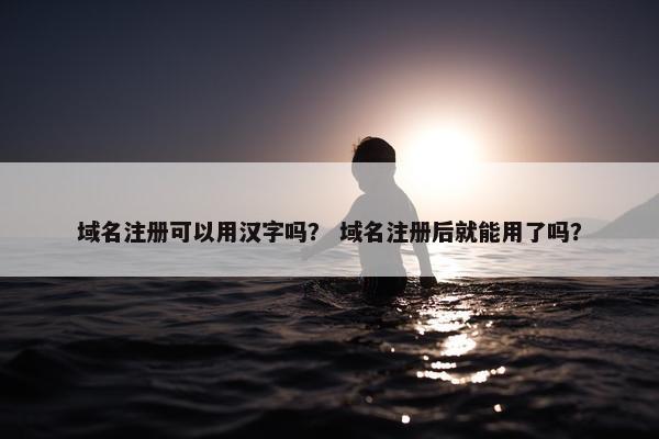 域名注册可以用汉字吗？ 域名注册后就能用了吗？