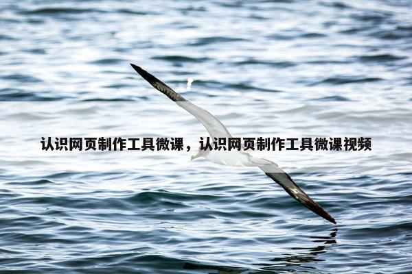 认识网页制作工具微课，认识网页制作工具微课视频