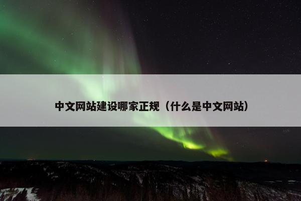 中文网站建设哪家正规（什么是中文网站）
