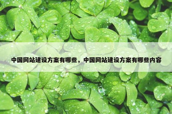 中国网站建设方案有哪些，中国网站建设方案有哪些内容