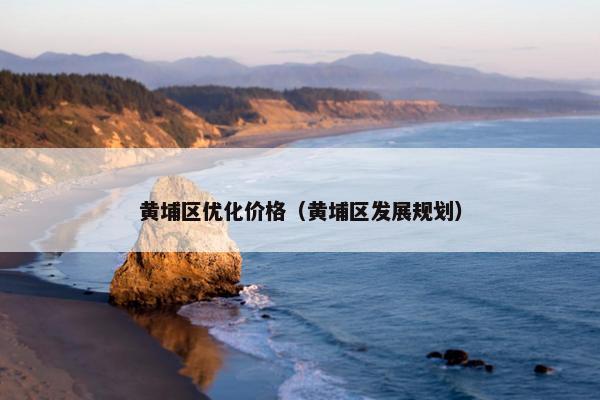 黄埔区优化价格（黄埔区发展规划）