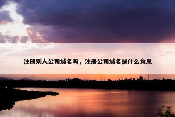 注册别人公司域名吗，注册公司域名是什么意思