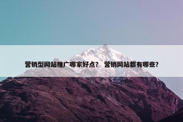 营销型网站推广哪家好点？ 营销网站都有哪些？