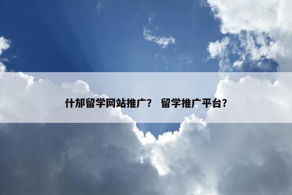 什邡留学网站推广？ 留学推广平台？