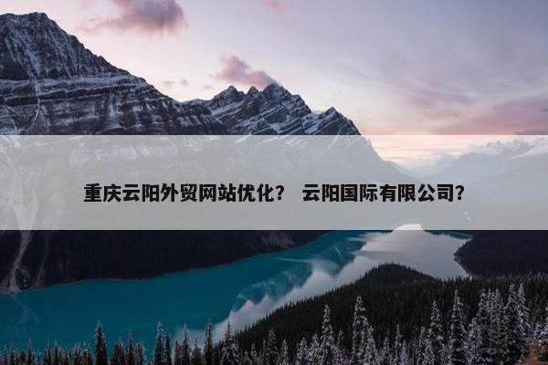 重庆云阳外贸网站优化？ 云阳国际有限公司？