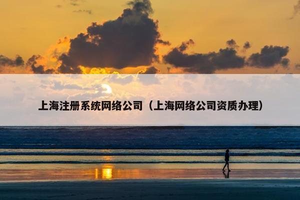 上海注册系统网络公司（上海网络公司资质办理）
