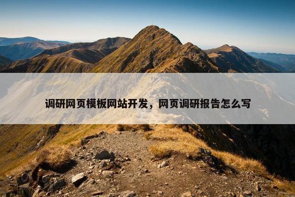 调研网页模板网站开发，网页调研报告怎么写