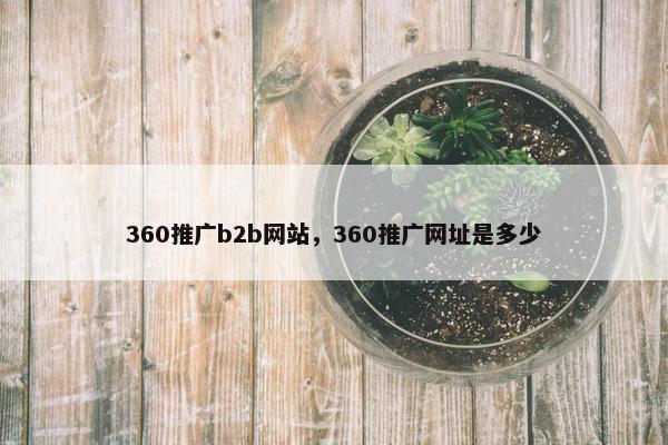 360推广b2b网站，360推广网址是多少
