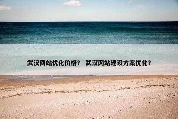 武汉网站优化价格？ 武汉网站建设方案优化？
