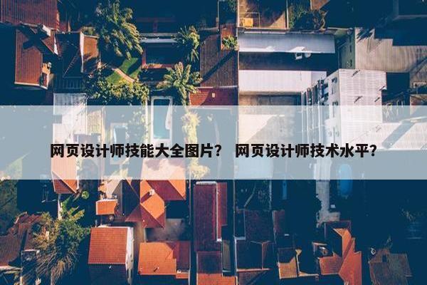 网页设计师技能大全图片？ 网页设计师技术水平？