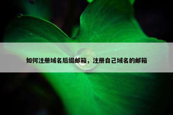 如何注册域名后缀邮箱，注册自己域名的邮箱