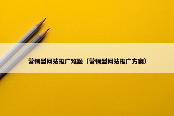 营销型网站推广难题（营销型网站推广方案）