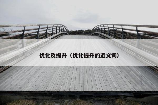 优化及提升（优化提升的近义词）