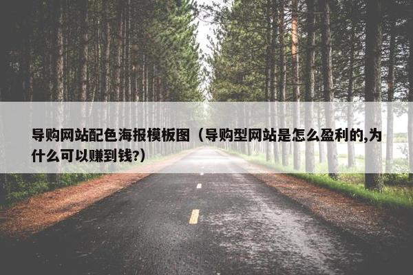 导购网站配色海报模板图（导购型网站是怎么盈利的,为什么可以赚到钱?）