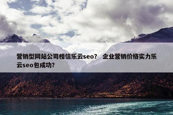 营销型网站公司相信乐云seo？ 企业营销价格实力乐云seo包成功？