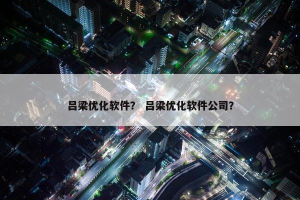 吕梁优化软件？ 吕梁优化软件公司？