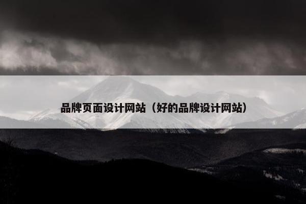 品牌页面设计网站（好的品牌设计网站）