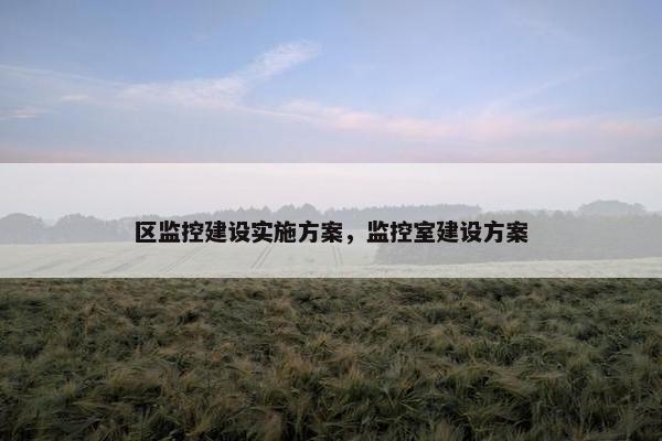 区监控建设实施方案，监控室建设方案