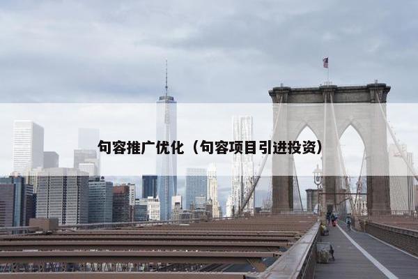 句容推广优化（句容项目引进投资）