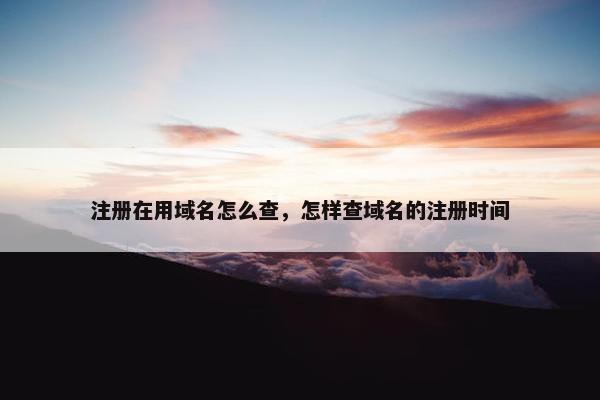 注册在用域名怎么查，怎样查域名的注册时间